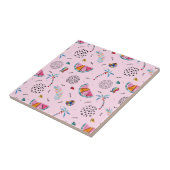 Carreau Motif de style Pink Memphis (Côté)