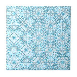 Carreau Motif de symétrie géométrique bleu blanc lumineux