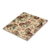 Carreau Motif de tigre de bébé Vintage (Côté)