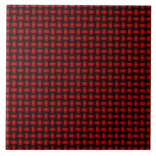 Carreau Motif de tissage noir rouge