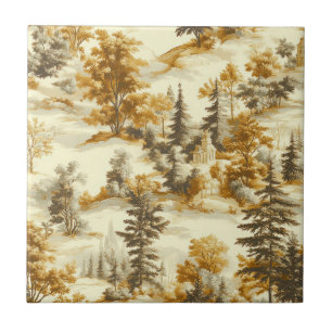 Carreau Motif de Toile de Jouy Forêt d'Hiver (13)