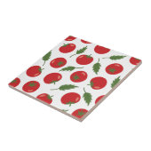 Carreau Motif de tomate rouge tiré à la main (Côté)