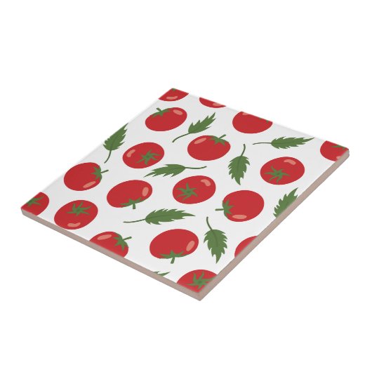 Carreau Motif de tomate rouge tiré à la main (Côté)