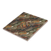 Carreau Motif de tourbillon de tons de terre abstraits (Côté)
