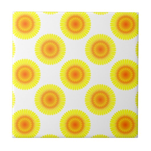 Carreau Motif de tournesol personnalisé (Devant)