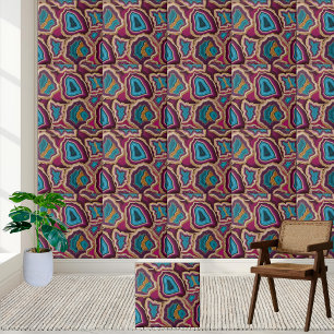 Carreau Motif de tranche d'agate de géoode dynamiq