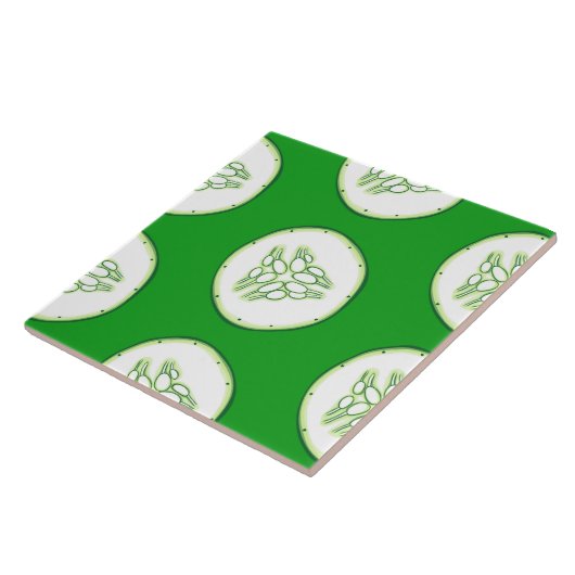 Carreau Motif de tranches de concombre (Côté)