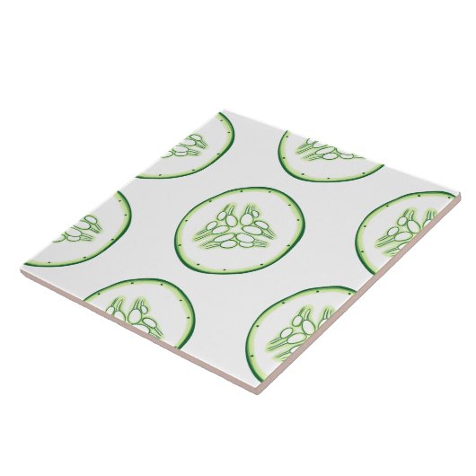 Carreau Motif de tranches de concombre (Côté)