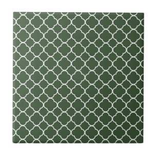 Carreau Motif de trèfle de Quatrefoil : Vert forêt