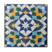 Carreau Motif de tuiles bleues complexes (Devant)