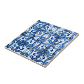 Carreau Motif de tuiles bleues complexes (Côté)
