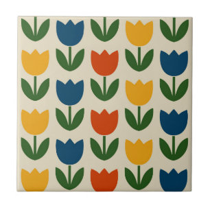 Carreau Motif de tulipe coloré