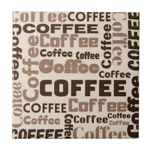 Carreau Motif de typographie de café vintage (2)