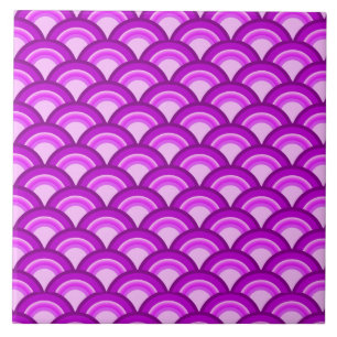 Carreau Motif de vague Art Déco - violet et orchidée