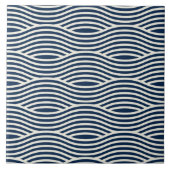 Carreau Motif de vague bleu et blanc de la marine (Devant)