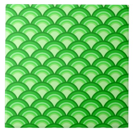 Carreau Motif de vague d'art déco - vert de jade (Devant)