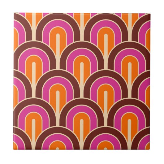 Carreau Motif de ventilateur géométrique rétrogradé (Devant)