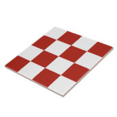 Carreau Motif de vérificateur rouge et blanc (Côté)