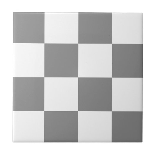 Carreau Motif de vérification À damiers blanc gris cendré (Devant)