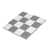 Carreau Motif de vérification À damiers blanc gris cendré (Côté)