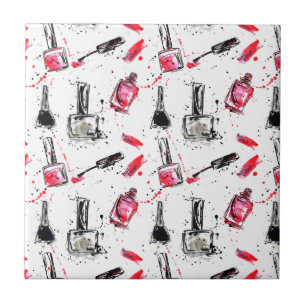 Carreau Motif de vernis à ongles d'aquarelle