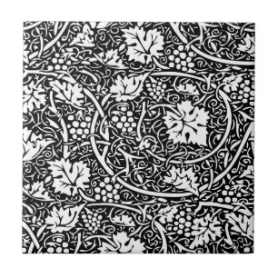Carreau Motif de vigne de raisin noir et blanc de William