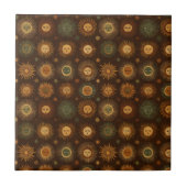 Carreau Motif de visage de soleil céleste vintage (Devant)