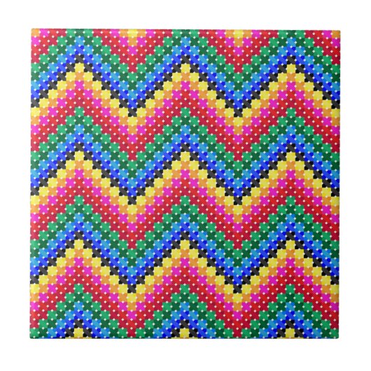 Carreau Motif de zigzag coloré (Devant)