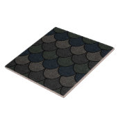 Carreau Motif d'écaille de dragon festonnée foncée (Côté)