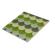 Carreau Motif d'écaille de dragon vert festonné (Côté)
