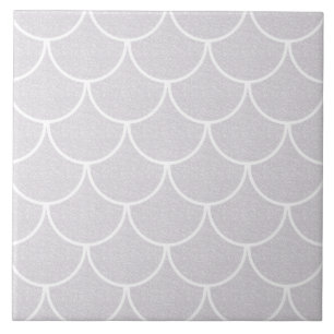 Carreau Motif d'écaille de sirène blanche festonnée