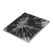 Carreau Motif d'éclatement de soleil rayé noir et blanc (Côté)