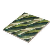 Carreau Motif Déco Abstrait d'Olive Verte Minimal (Côté)