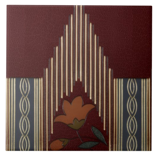 Carreau Motif Décor Avec Fleur Et Flèche (Devant)