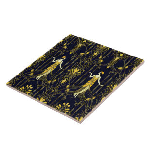 Carreau Motif décoratif doré et noir Gabsy