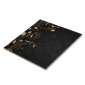 Carreau Motif décoratif noir et or (Côté)