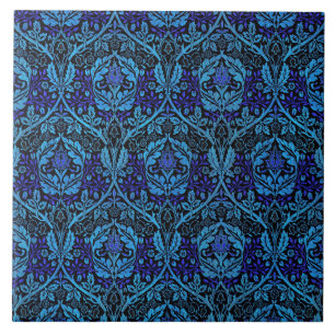 Carreau Motif décoratif vintage en bleu
