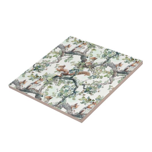 Carreau Motif d'écureuils mignons (Côté)