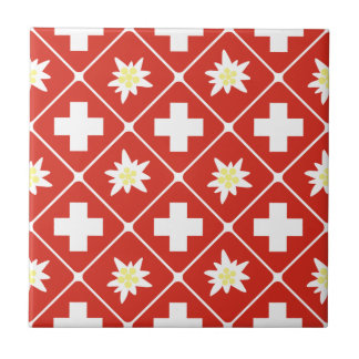 Carreau Motif d'edelweiss de la Suisse
