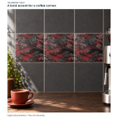 Carreau Motif d'effet d'ardoise rouge et noir