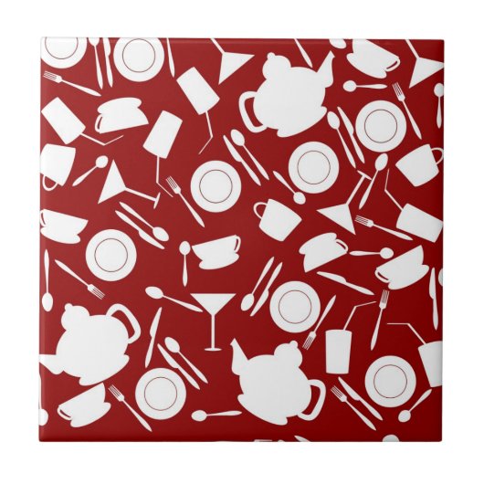 Carreau Motif d'éléments de cuisine (Devant)