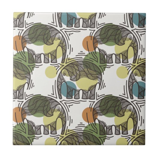 Carreau Motif d'éléphant (Devant)