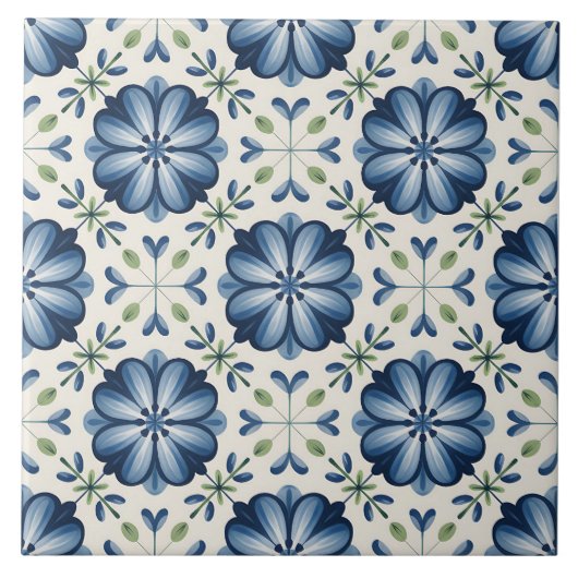 Carreau Motif Delft Bleu Hollandais  (Devant)