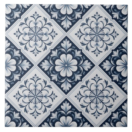 Carreau Motif Delft Bleu Hollandais  (Devant)