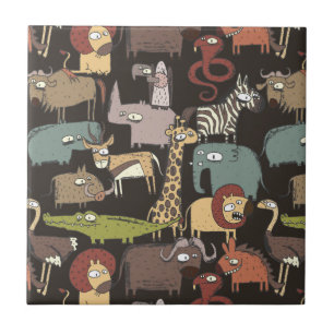 Carreau Motif des animaux africains