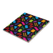 Carreau Motif des années 80 tendance Noir (Côté)