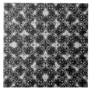 Carreau Motif des chaînes de diamants noires et blanches
