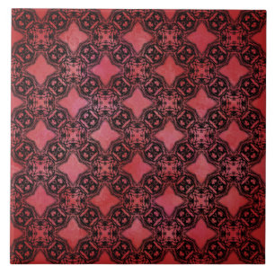 Carreau Motif des chaînes de diamants noires et rouges