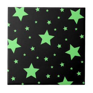 Carreau Motif des étoiles géométriques vertes Neon