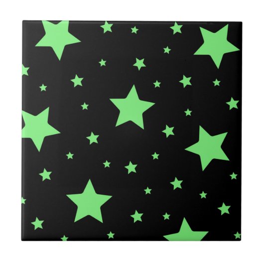 Carreau Motif des étoiles géométriques vertes Neon (Devant)